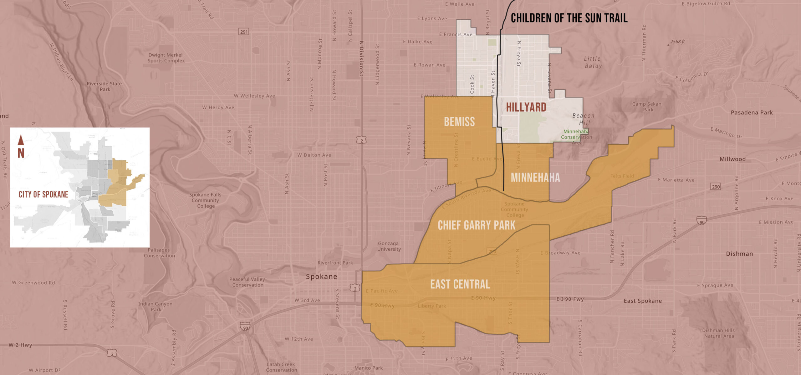 City of Spokane Hillyard Neighborhood Map