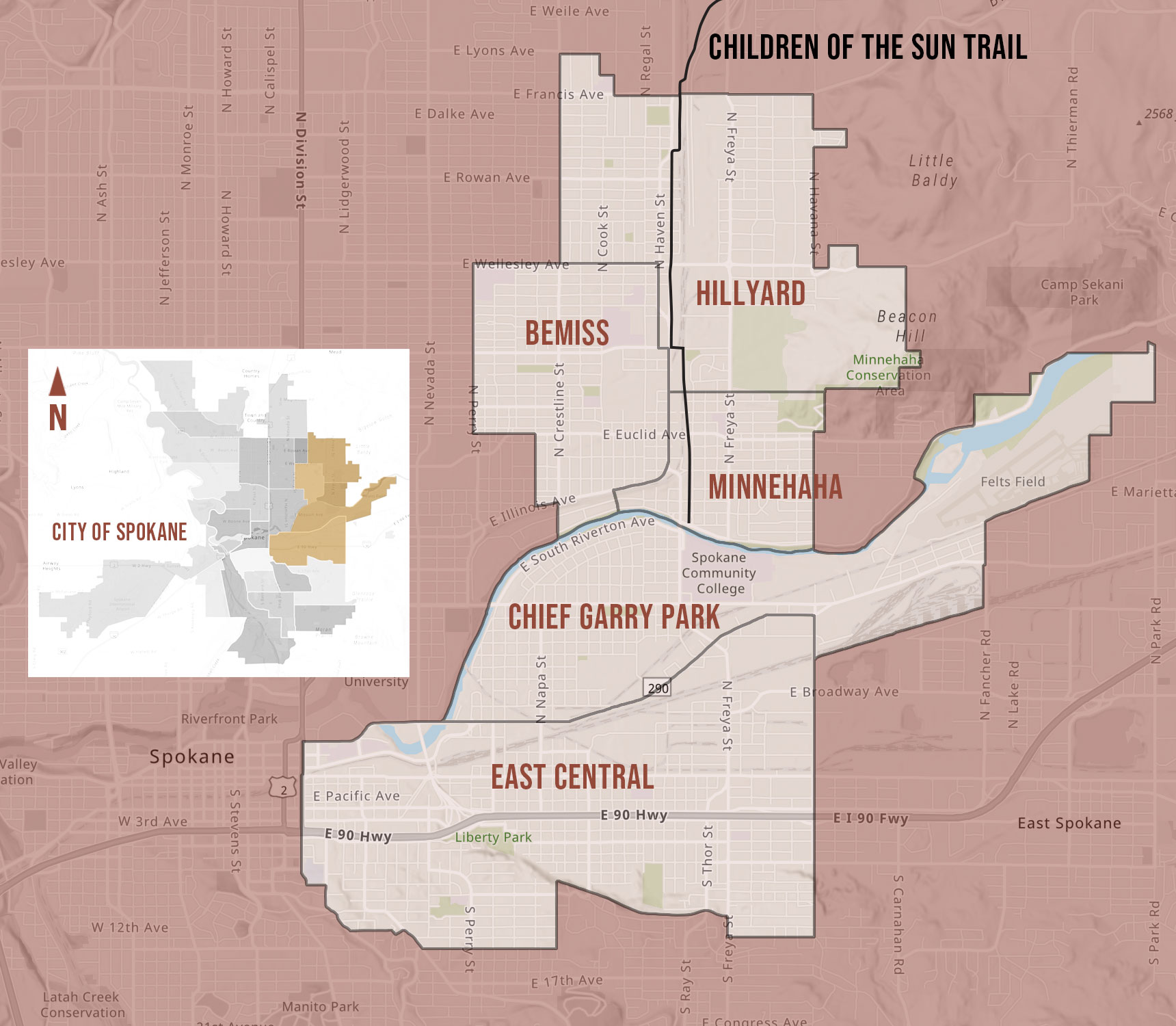 City of Spokane Neighborhoods Map (mobile friendly)
