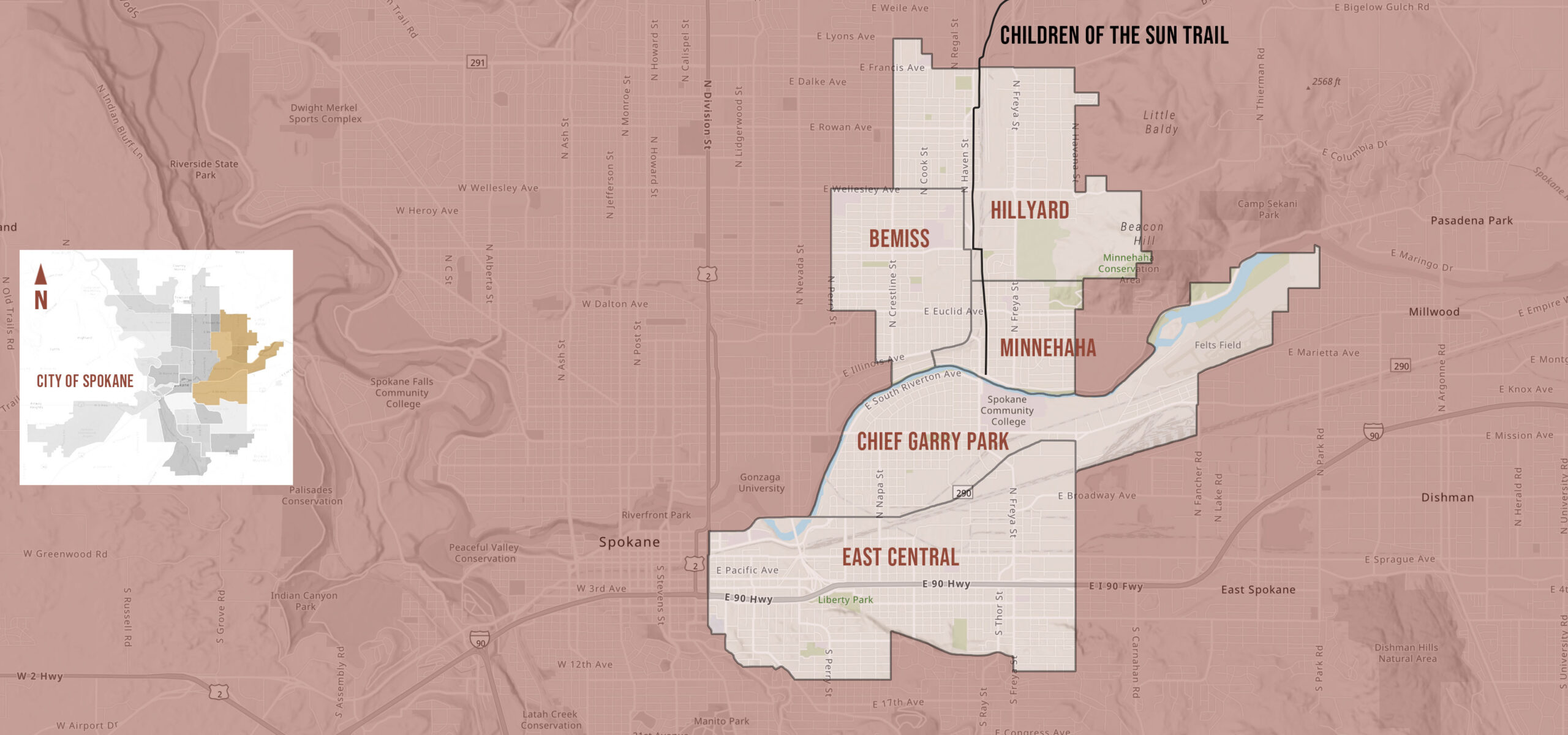 City of Spokane Neighborhoods Map